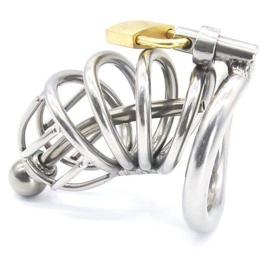 Arc Stainless Steel Urethral Plug Chastity Cage