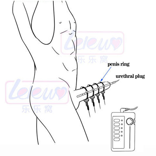 Electric Shock Bondage Penis Ring Plug