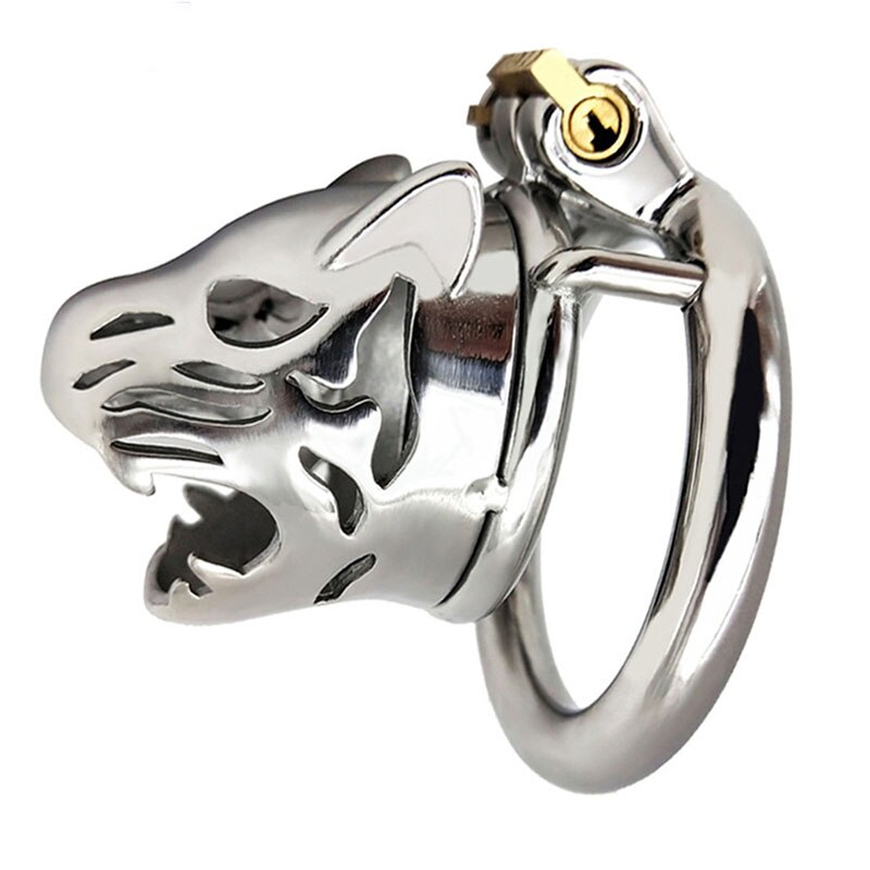 BDSM Tiger Metal Penis Lock Cock Cage