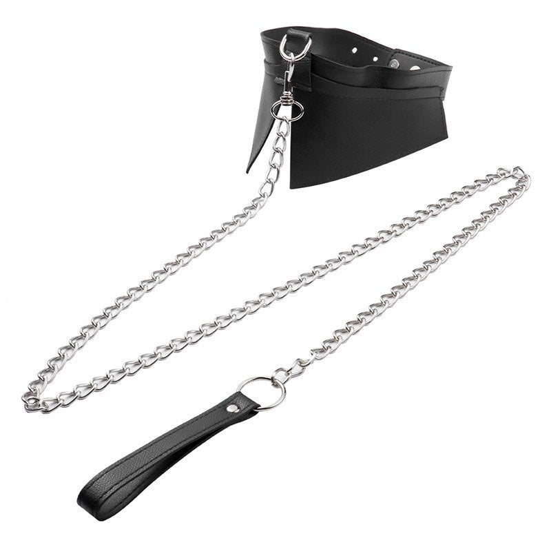 Slave Dog Leash Metal Chain Neck Collar