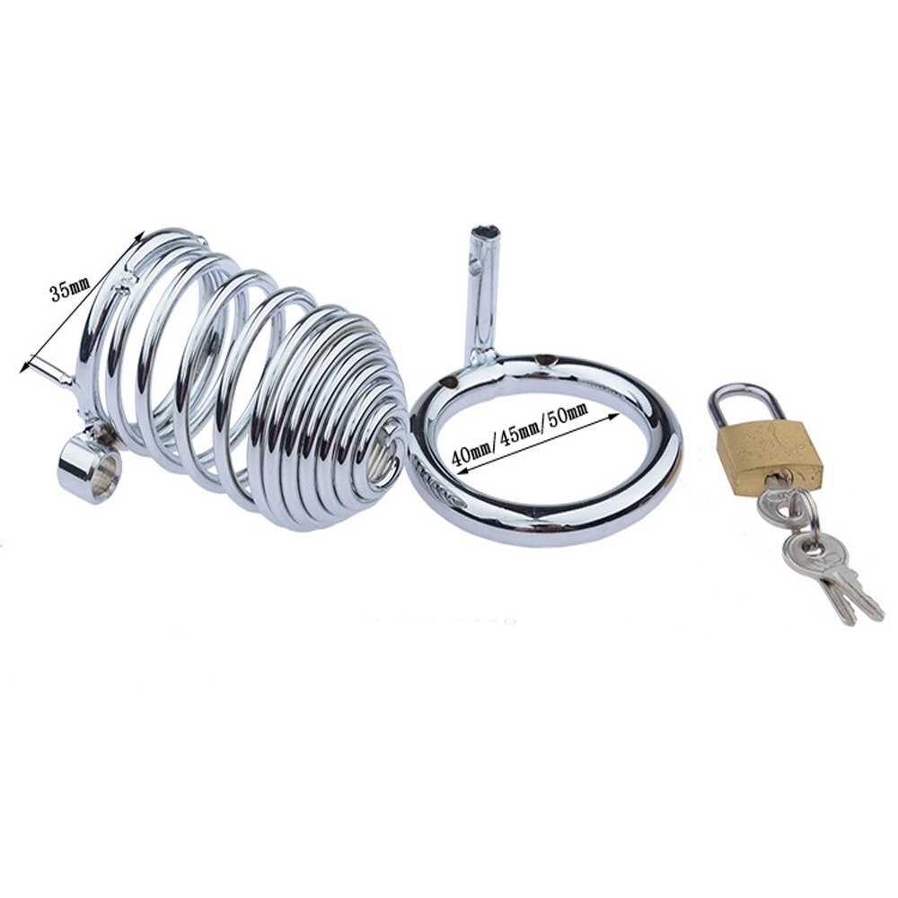 BDSM Spiral Steel Male Chastity Cage