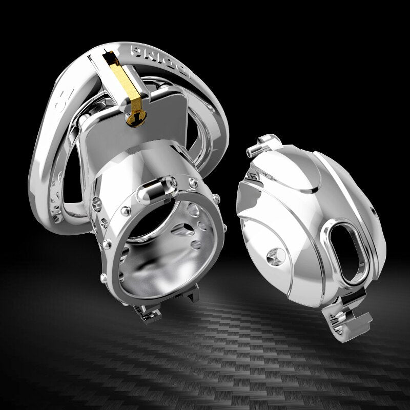 Stainless Steel Flip Cover Chastity Cage