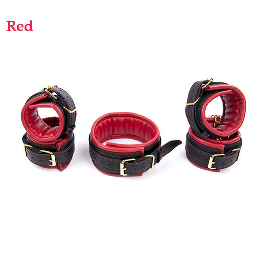 3pcs/Set(Neck Collar+Handcuffs+Ankle Cuffs)