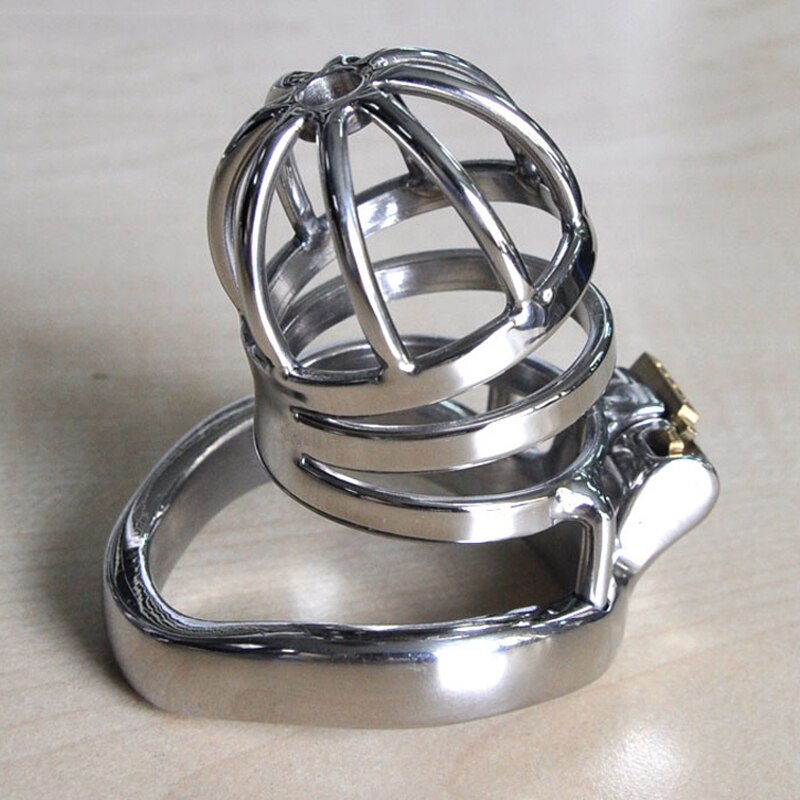 Stainless Steel Chastity Cage Curved Ring