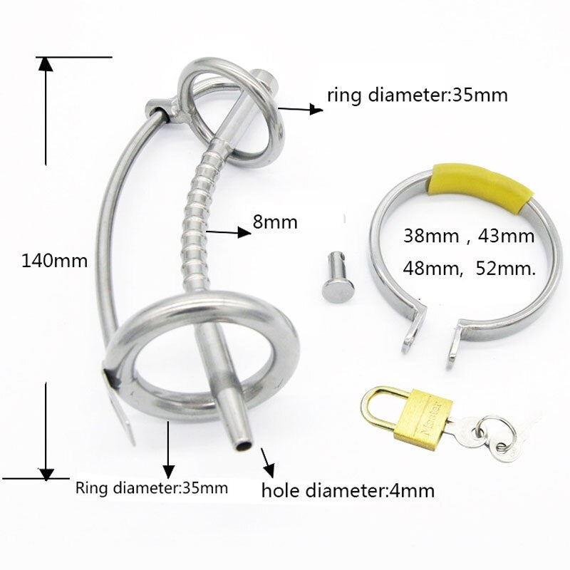 Metal Urethral Sound Male Cock Ring