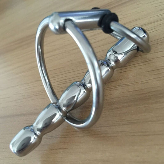 Stainless Steel Cock Ring Urethral  Sound