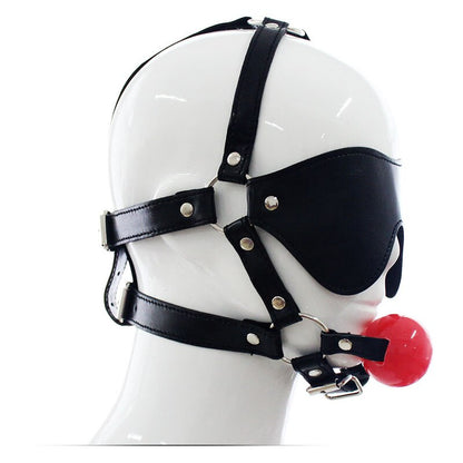 Erotic Blindfold Leather Mouth Gag