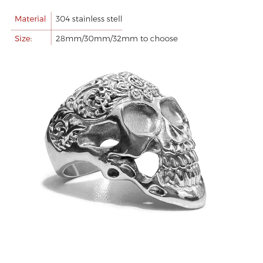 Stainless Steel Skull Sleeve Penis Cock Ring