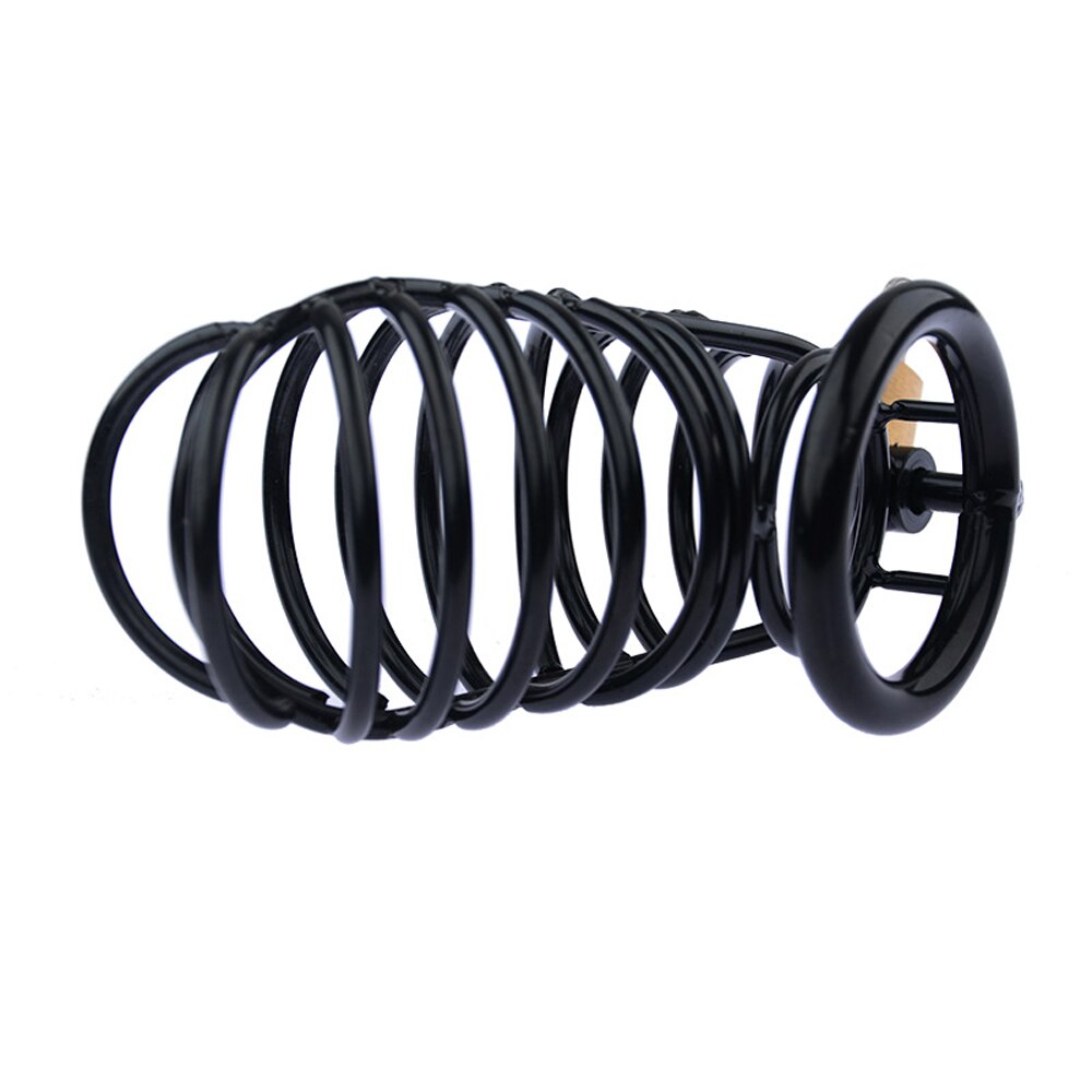 Black Stainless Steel Penis Ring Lock Cock Cage