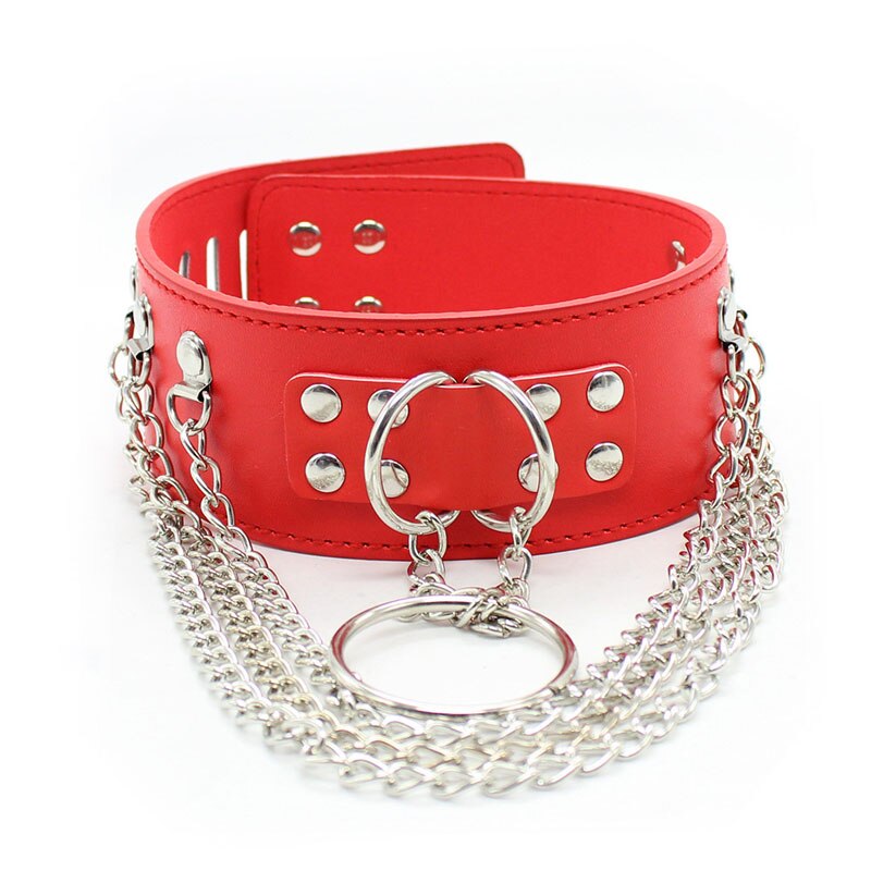 BDSM Metal Slave Collar Chain