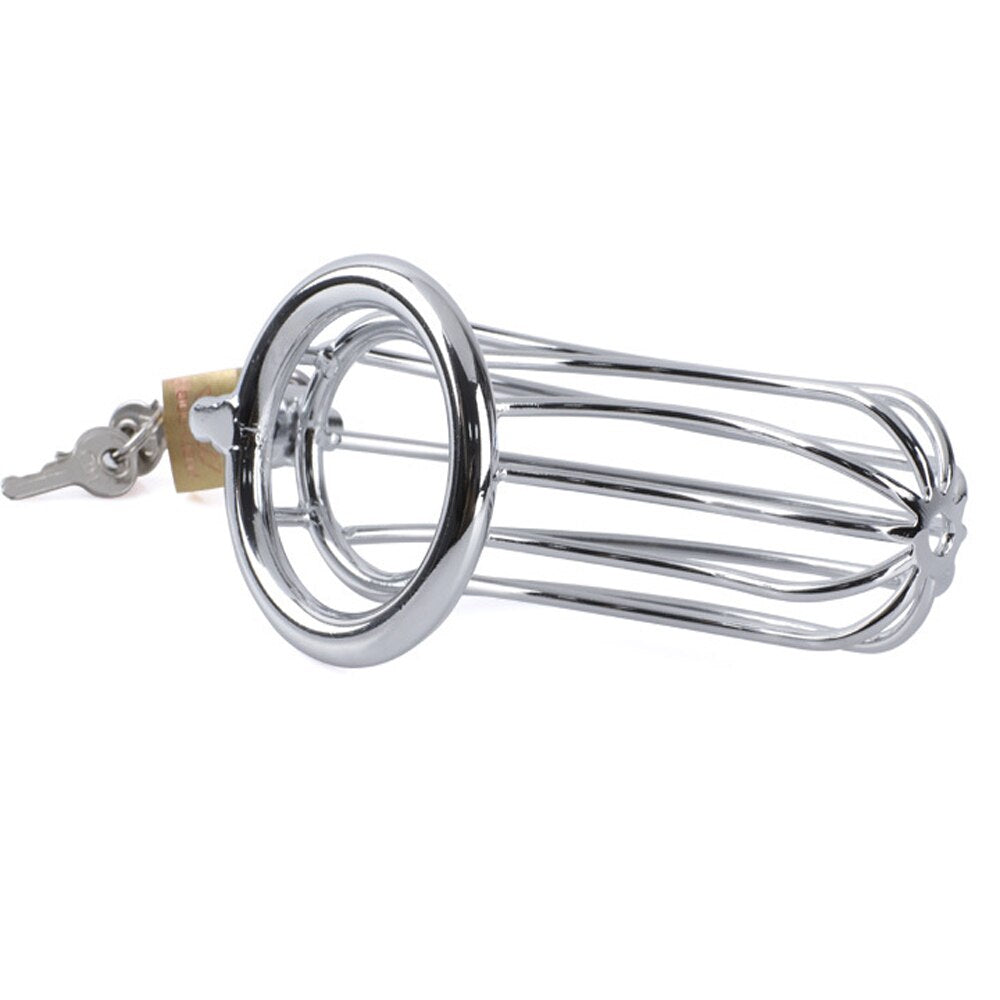 Large Curved Metal Erotic Chastity Cage