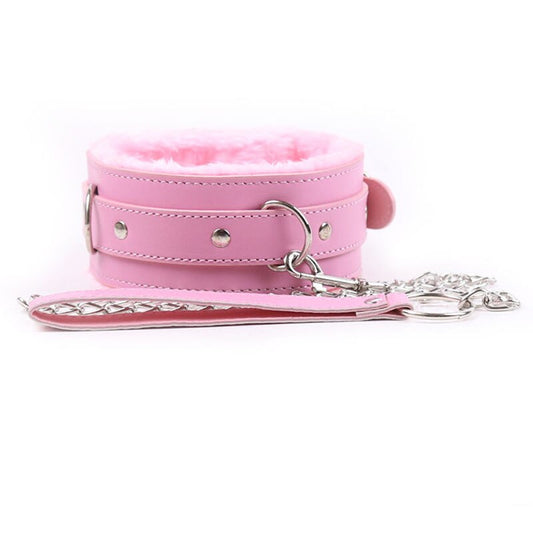 Pink Slave Plush Bondage Neck Collar