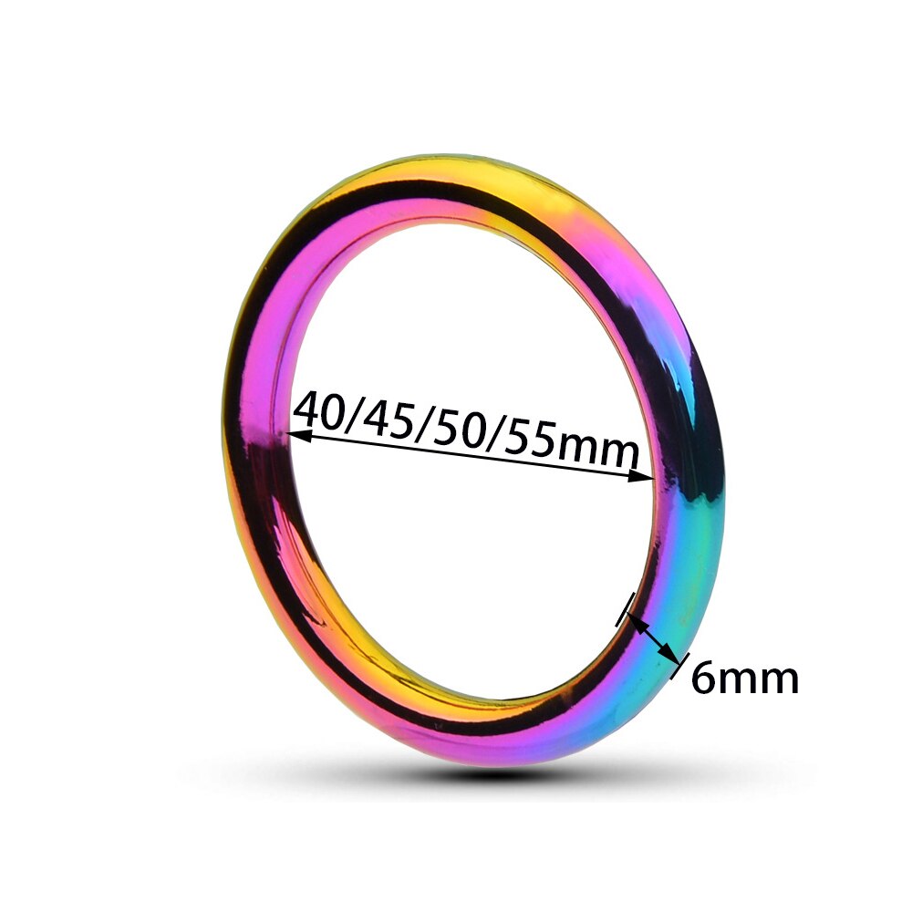 Metal Rainbow Penis Lock Cock Ring