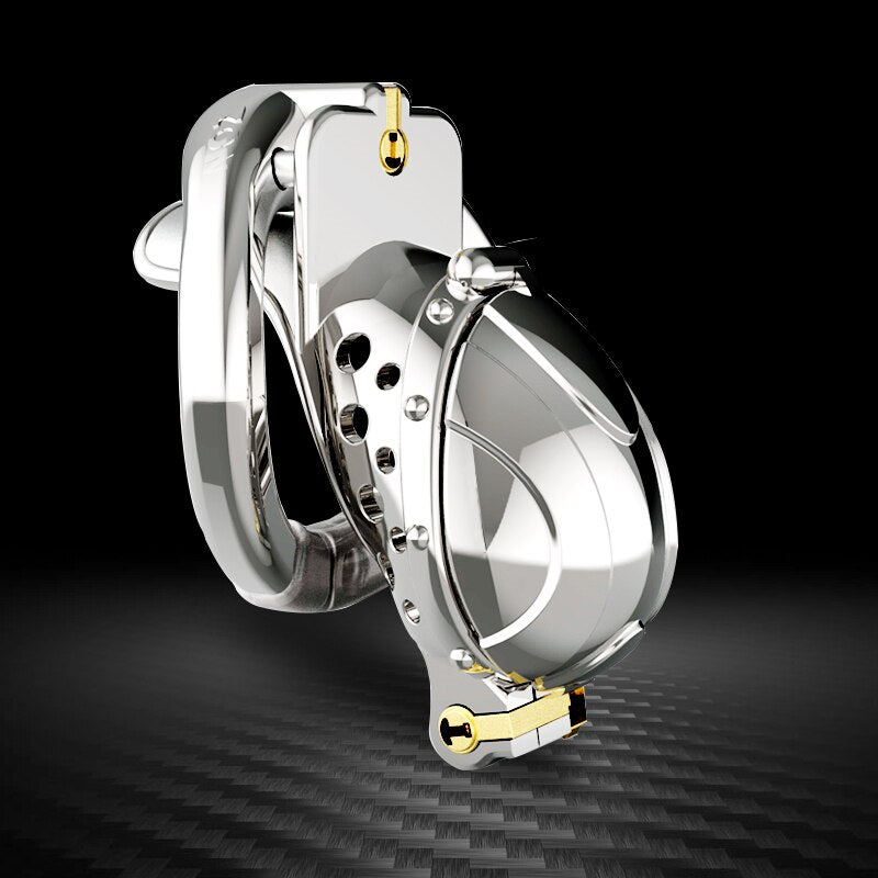 Stainless Steel Flip Cover Chastity Cage