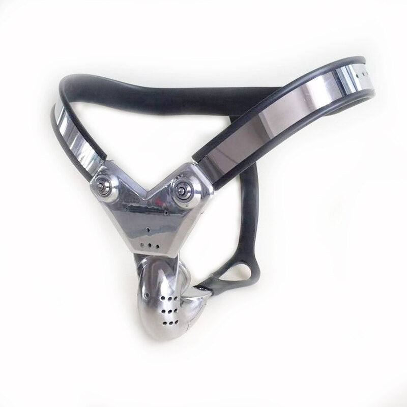 Black EMCC Stainless Steel Chastity Belt