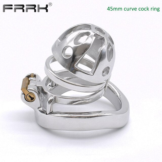 Erotic Stainless steel Bondage Ring Chastity Cage