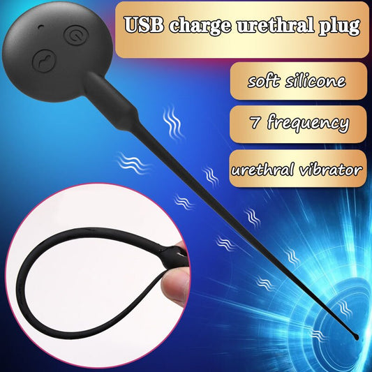 USB Charge Silicone Vibrator Penis Plug