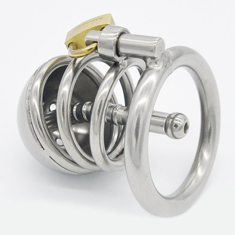 Stainless Steel Chastity Device  With Penis Plug