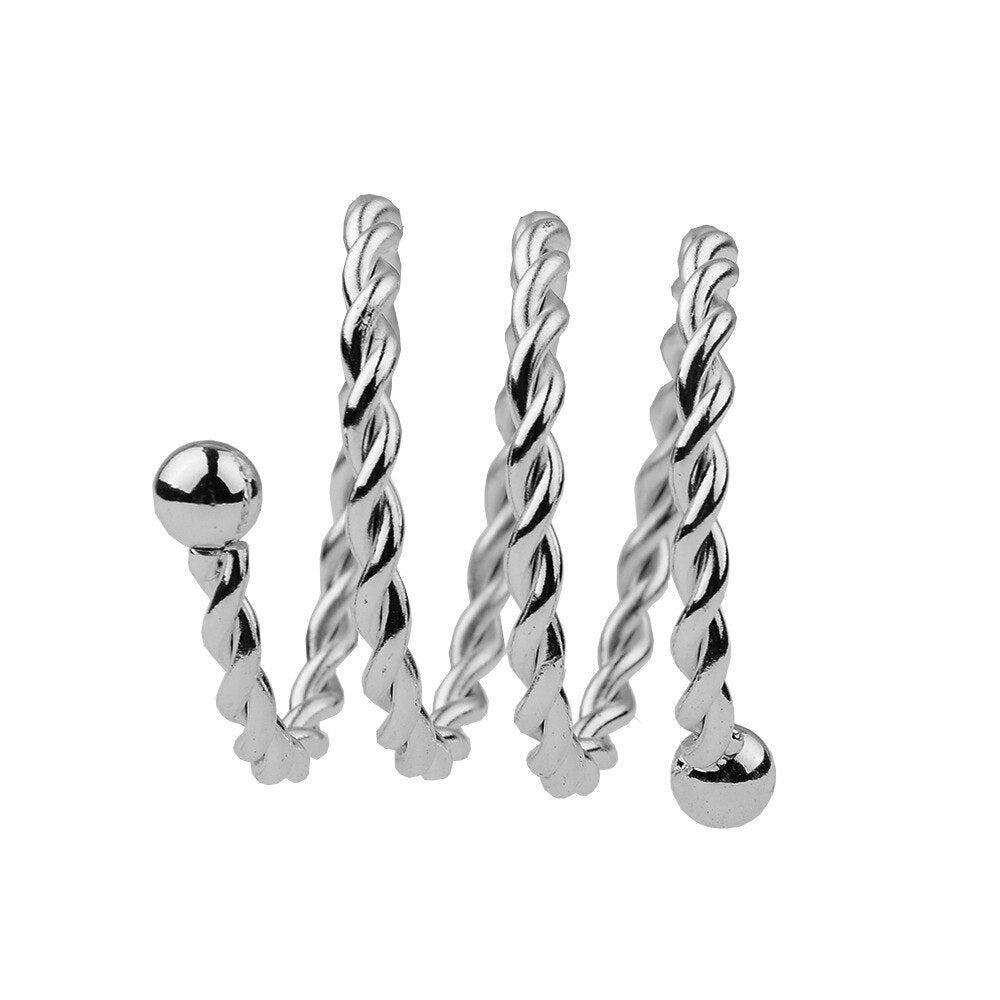 Spiral Penis Ring Cock Ring Male Erection Keeper Glans Ring Men's Bondage  Intimate Jewellery Adult Bdsm Sex Toy / Body Jewellery Silver 