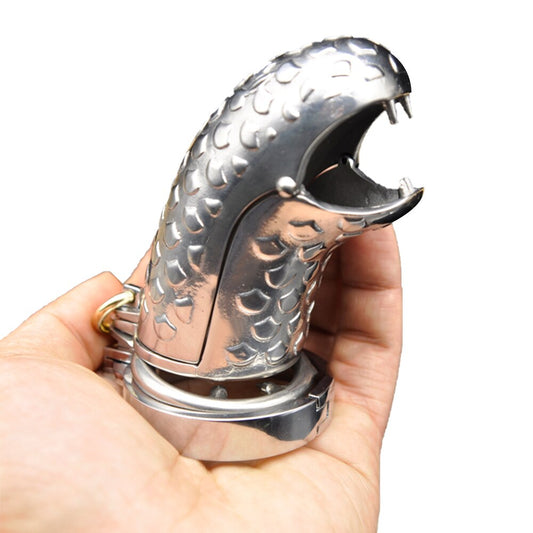 Stainless Steel SNAKE Male Chastity Cage