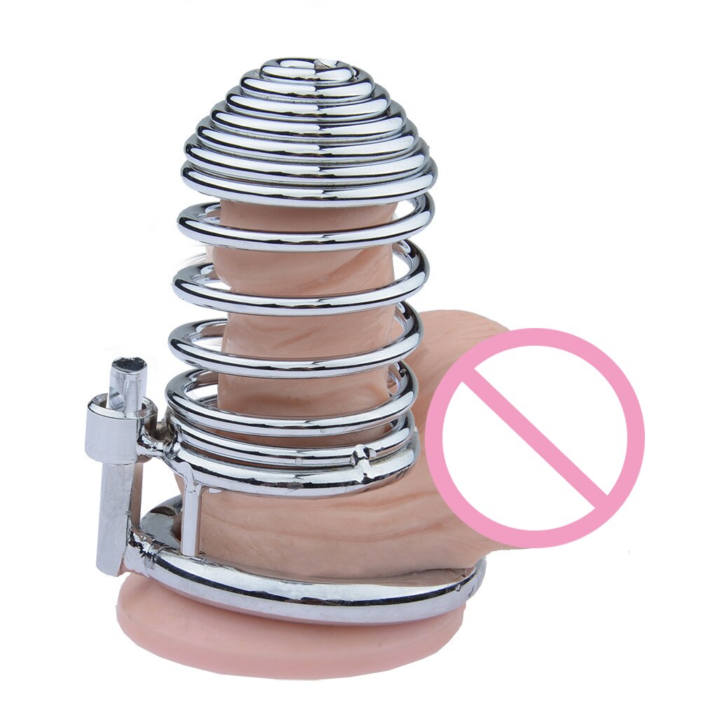 BDSM Spiral Steel Male Chastity Cage