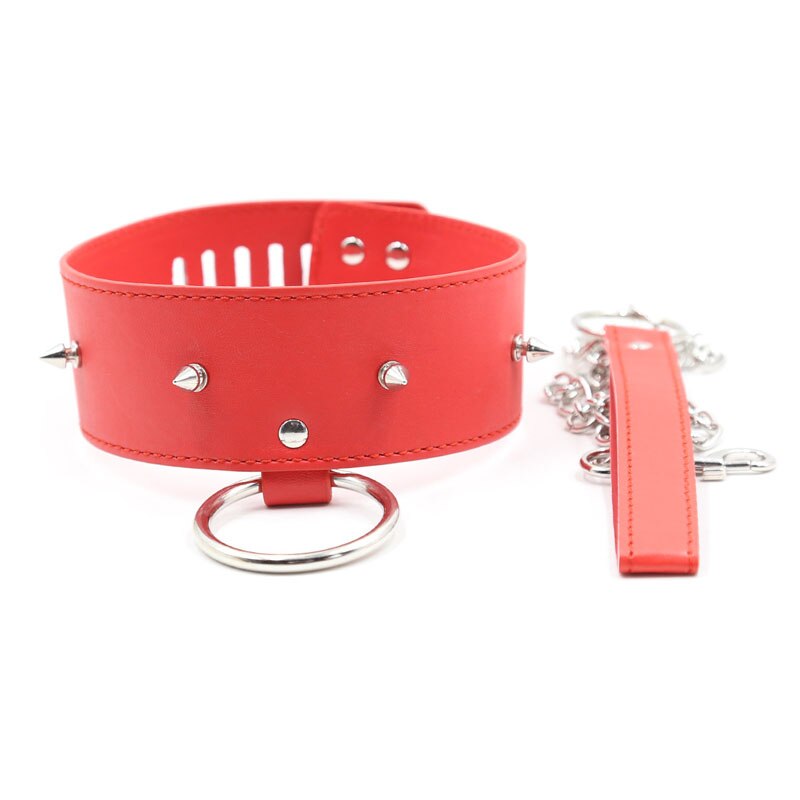 Slave Spiked Chain Leash Neck Collar