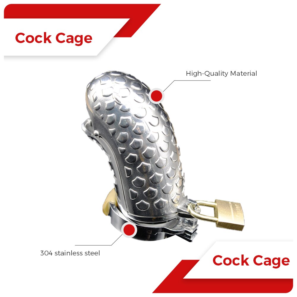 Stainless Steel SNAKE Male Chastity Cage