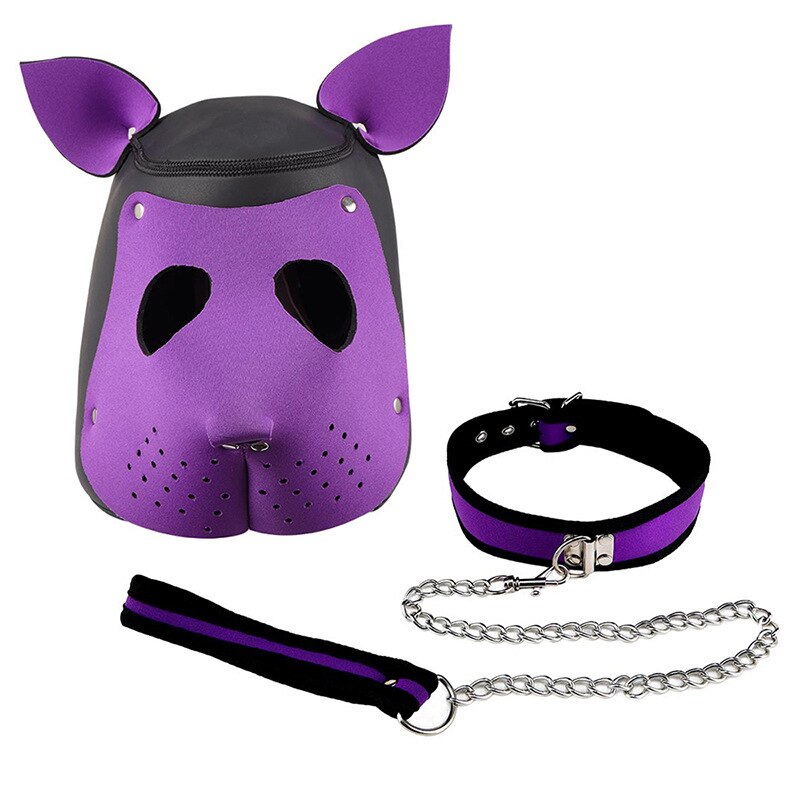 Dance Party Leather Bondage Hood Mask