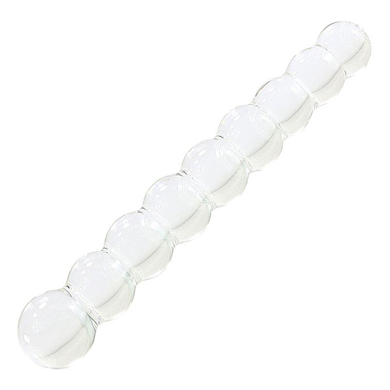 Transparent Glass Beads Anal Plug