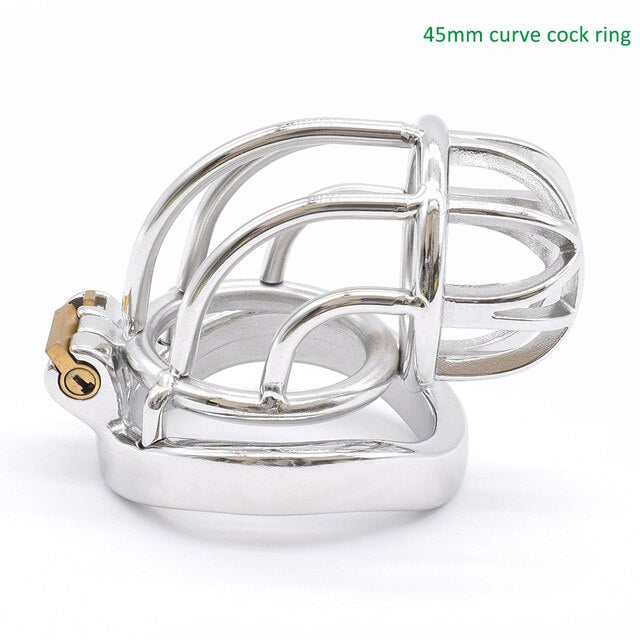 Stainless Steel Super Curved Chastity Cock