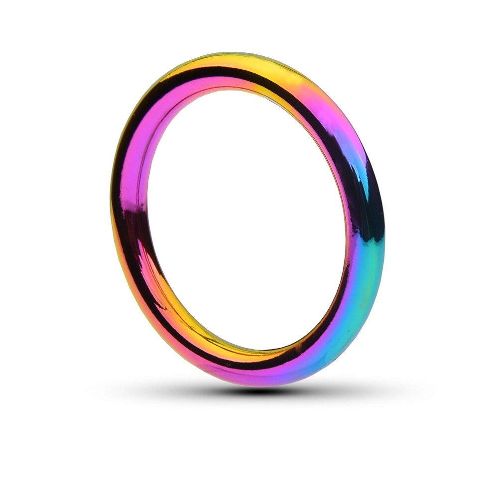 Metal Rainbow Penis Lock Cock Ring