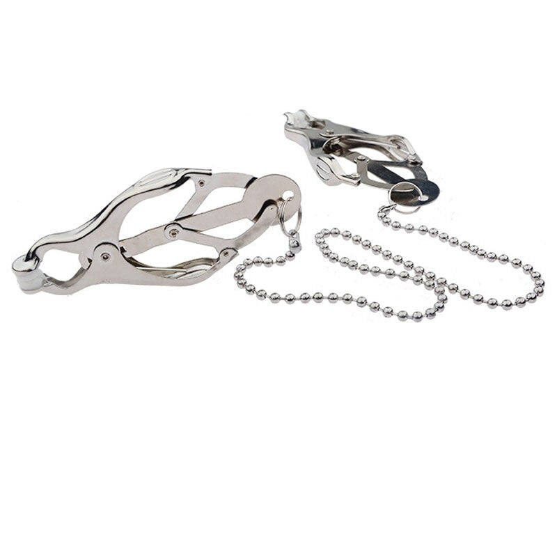 Metal Adult Games Nipple Clamps Chain