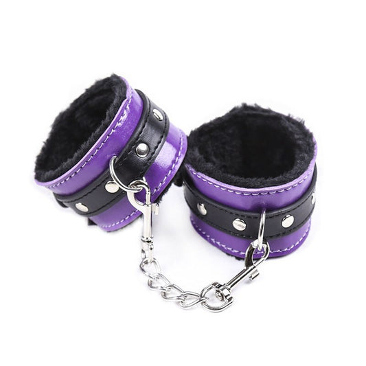 Purple Bondage Restraints Hand Ankle Cuffs