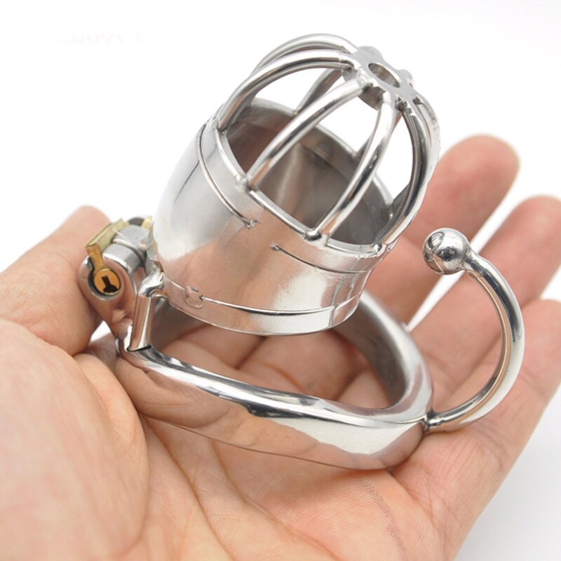 Stainless Steel Chastity Cage With Penis Plug