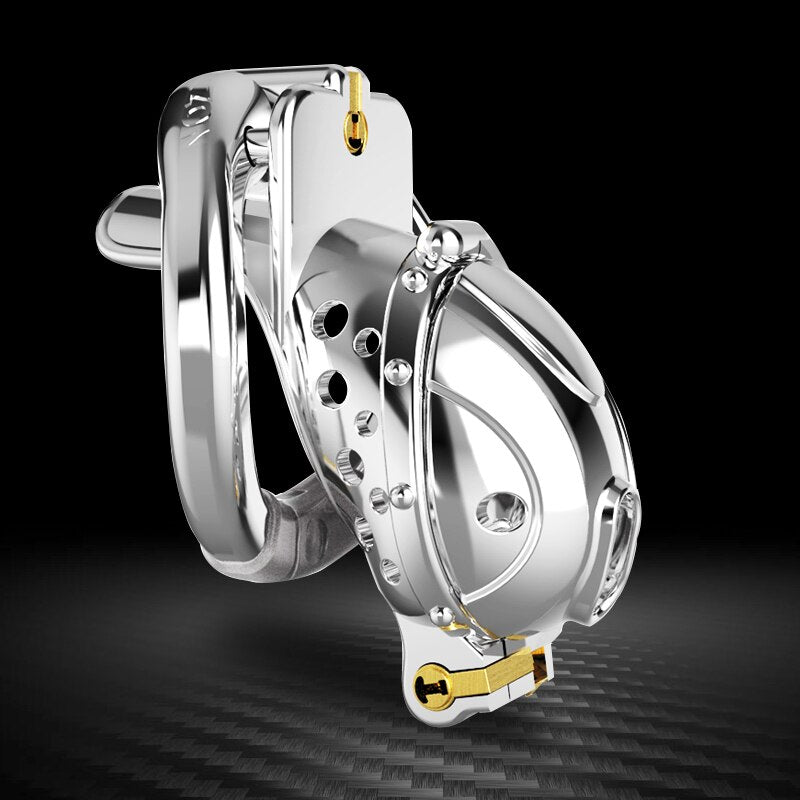 Stainless Steel Flip Cover Chastity Cage