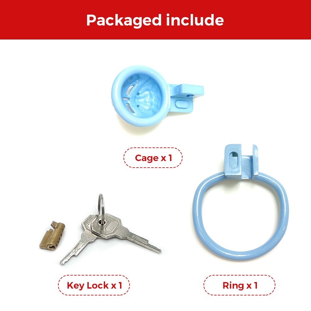 Blue BDSM Small Chastity Devices Snake Cock Cage