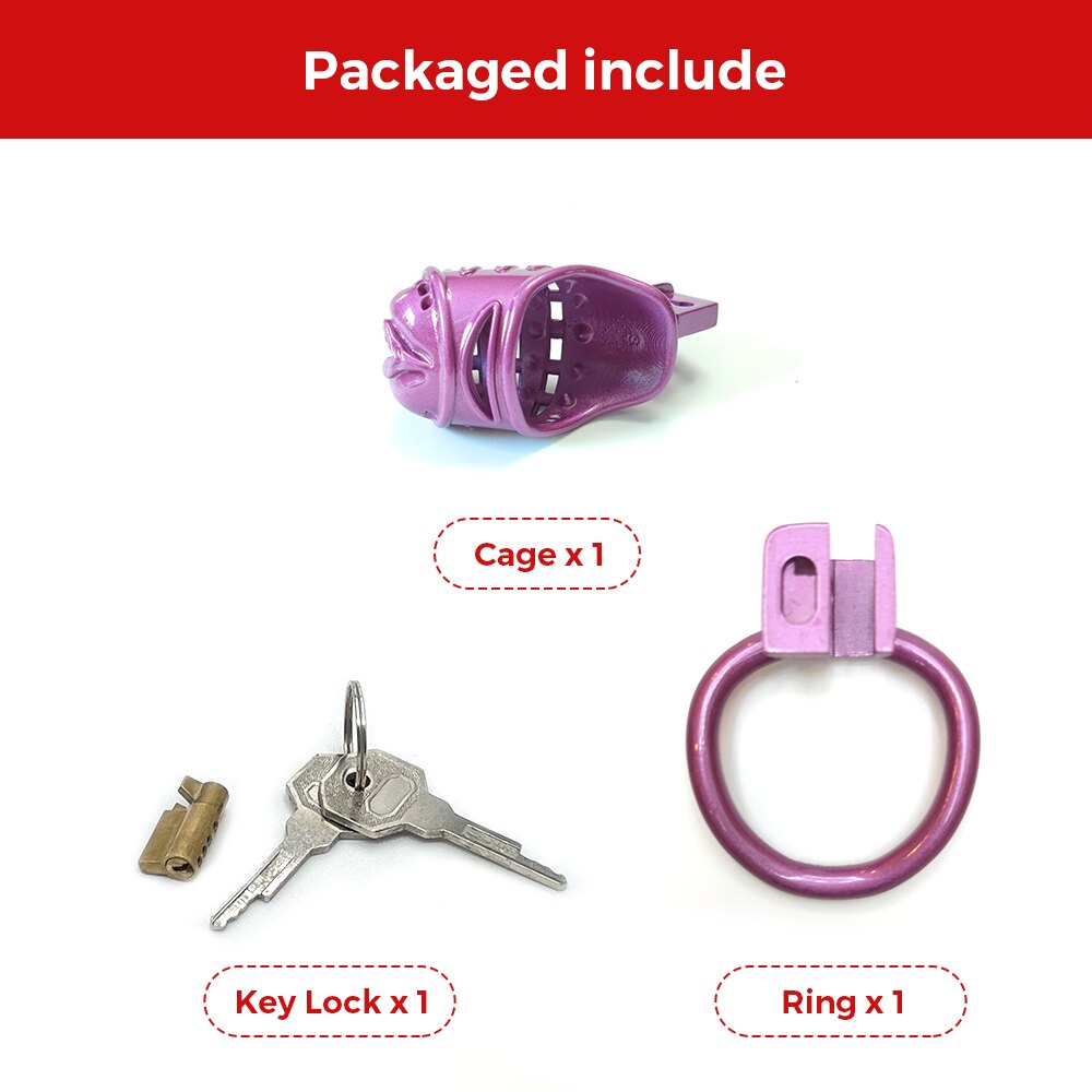 Purple Spiked BDSM Pussy Vaginal Chastity Devices