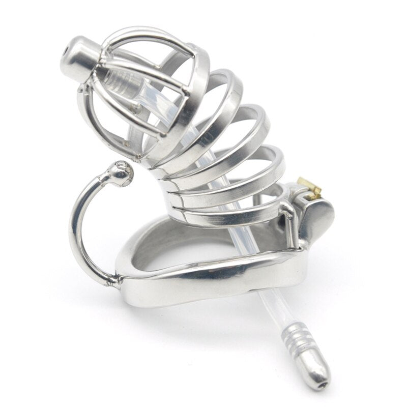 BDSM PA Lock Metal Chastity Cage