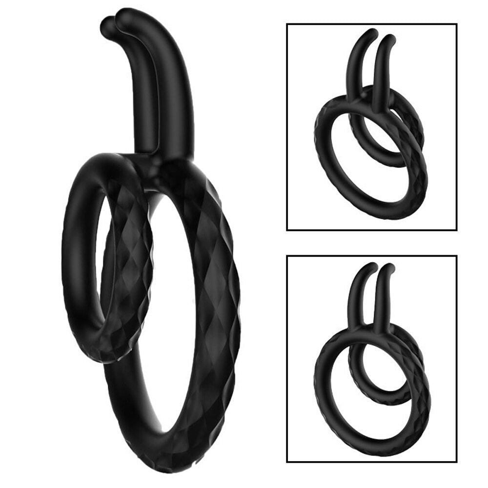 Silicone Double Penis Lock Glans Ring