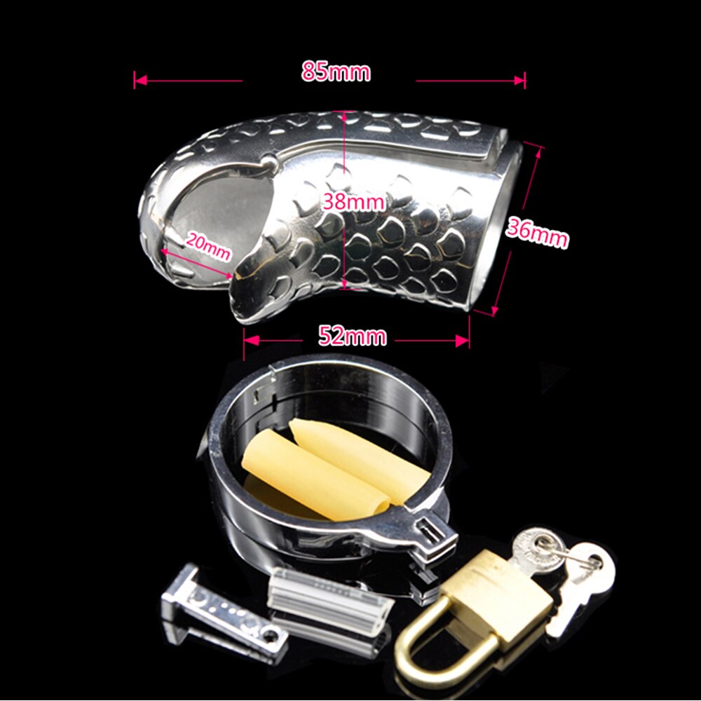 Stainless Steel SNAKE Male Chastity Cage