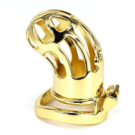 Golden Steel CBT Male Chastity Cage