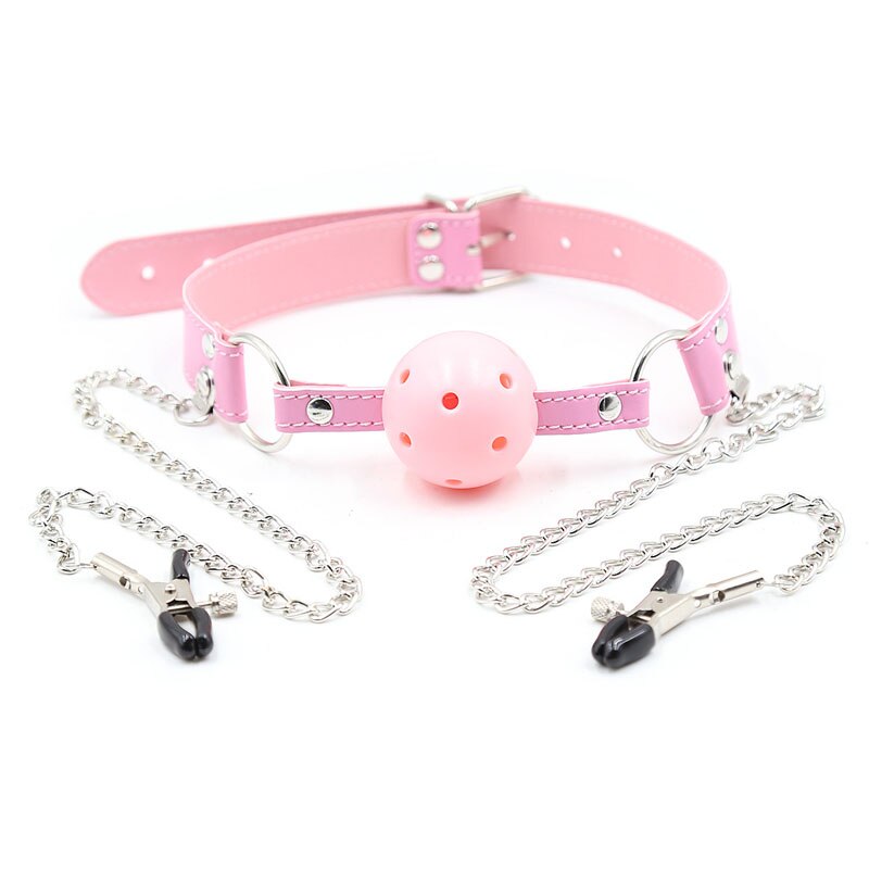 Hollow Open Mouth Gag Breast clip