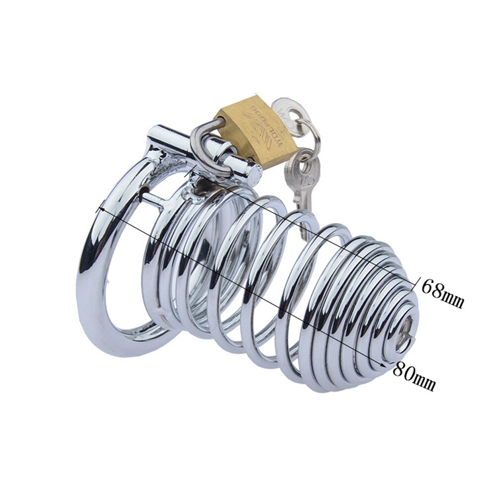 BDSM Spiral Steel Male Chastity Cage