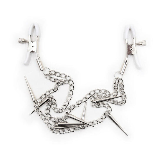 Metal Spiked Chain Nipple Clamps