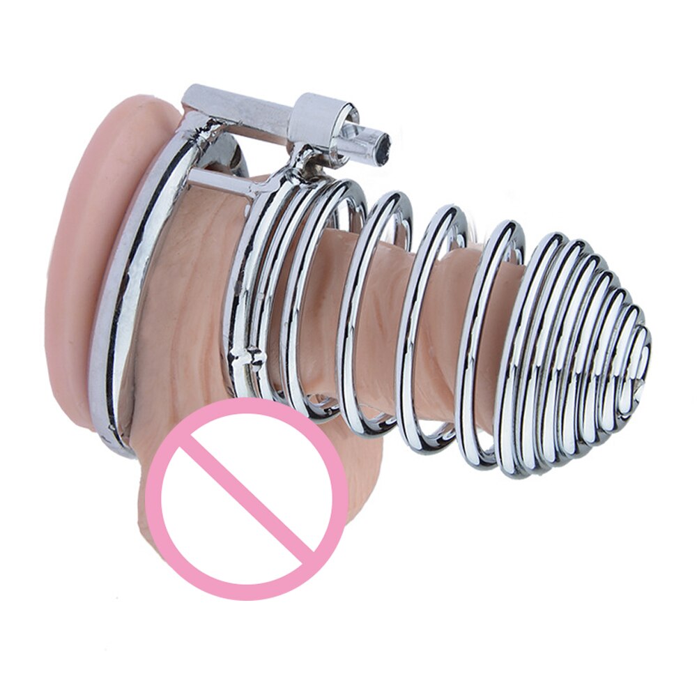 BDSM Spiral Steel Male Chastity Cage