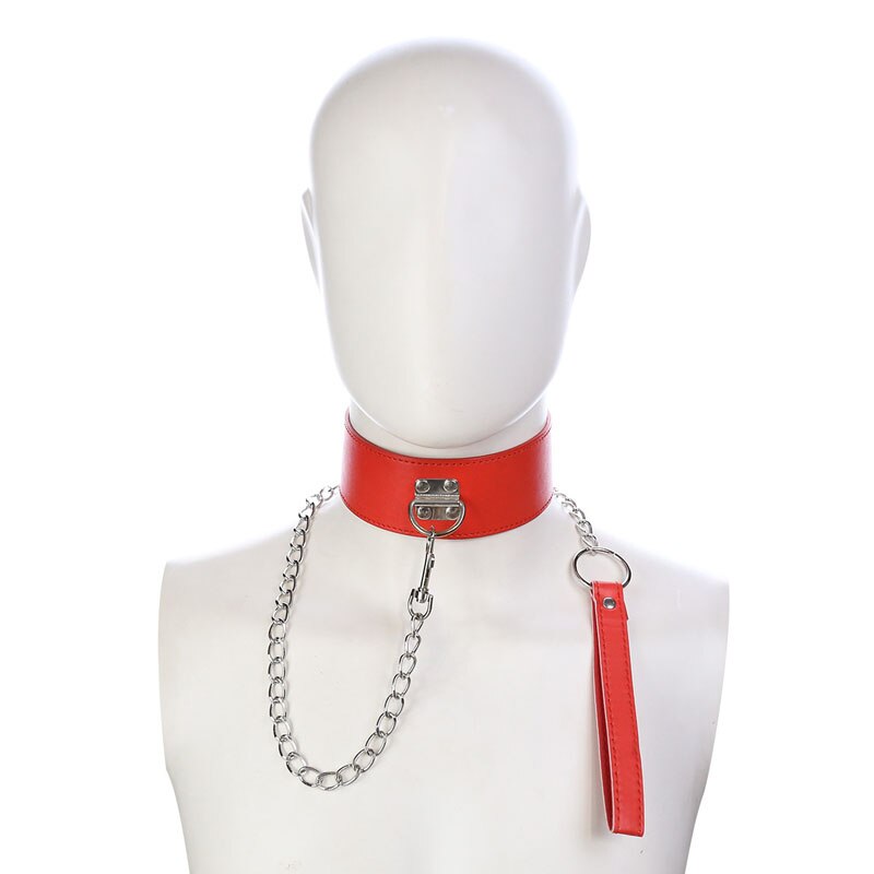 erotic Slave Neck Collar with Leash Chain