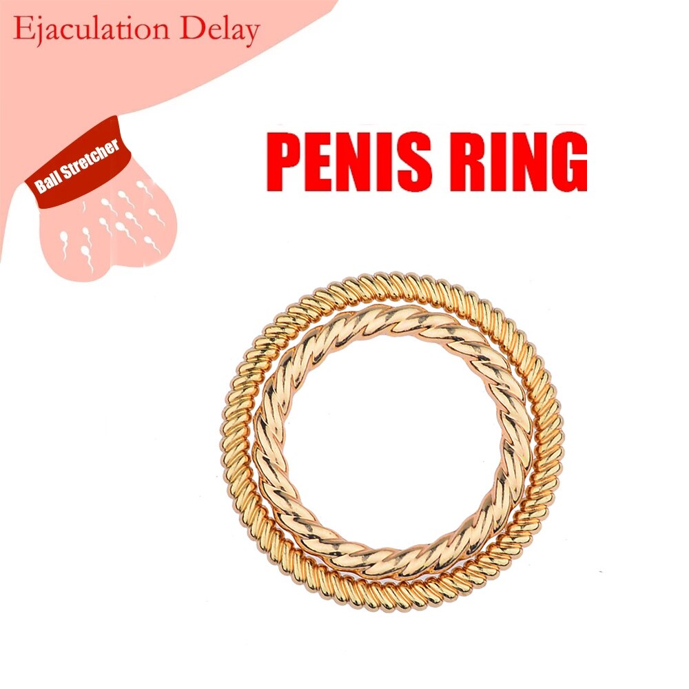 Metal Golden Bondage Penis Lock Ring