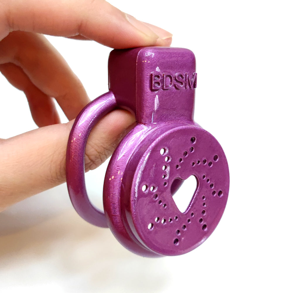 Purple Heart Flat Male Chastity Cage