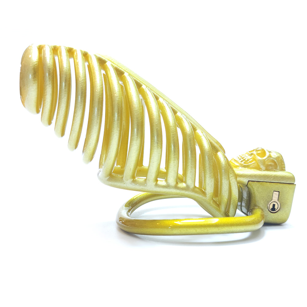 Golden Breathable Chastity Cage New Mamba Y