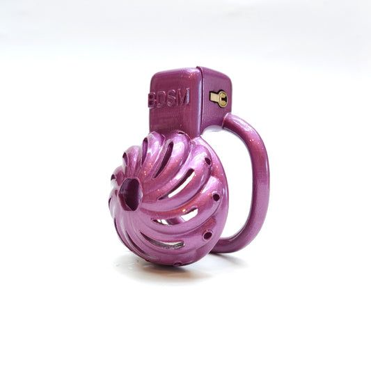 Purple Flower Small Chastity Device Cage